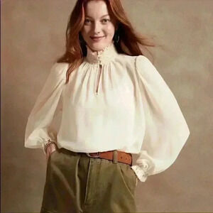 Banana Republic Smocked Neck Top